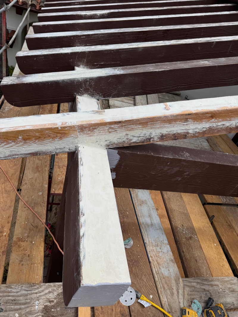 dryrot termites eaten beam after repair